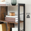 4 Tier Bookshelf – Engineered Wood and Iron – Rustic Brown – Large Floor Standing Storage Rack