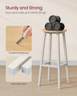 Bar Stools Set of 2 – Metal Frame – Golden Oak and White – 74 cm High
