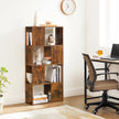 Bookcase – Engineered Wood – Rustic Brown – Open and Closed Storage