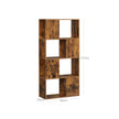 Bookcase – Engineered Wood – Rustic Brown – Open and Closed Storage