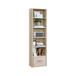 Bookshelf – Metal and Wood – Rustic Brown – 6 Adjustable Shelves