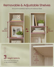 6-Tier Bookcase – Wood – Natural Beige – Adjustable Shelves for Children's Books and Storage