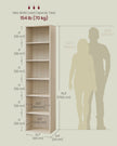 6-Tier Bookcase – Wood – Natural Beige – Adjustable Shelves for Children's Books and Storage