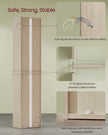 6-Tier Bookcase – Wood – Natural Beige – Adjustable Shelves for Children's Books and Storage