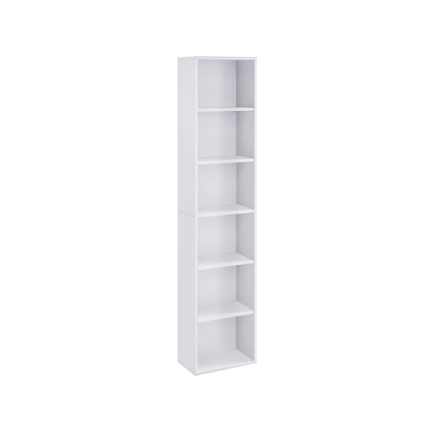 Bookshelf – Metal and Wood – Rustic Brown – 6 Adjustable Shelves