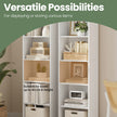 Bookshelf – Wood – Natural Finish – 6 Adjustable Shelves for Home Office and Children's Storage