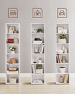 Bookcase – MDF – Cloud White – 6 Shelves, Adjustable