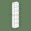 Bookshelf – Wood – Natural Finish – 6 Adjustable Shelves for Home Office and Children's Storage