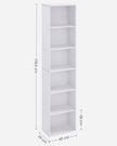 Bookcase – MDF – Cloud White – 6 Shelves, Adjustable