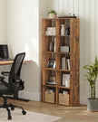10-Cube Bookcase – Wood – Rustic Brown – Multi-Functional Storage Unit