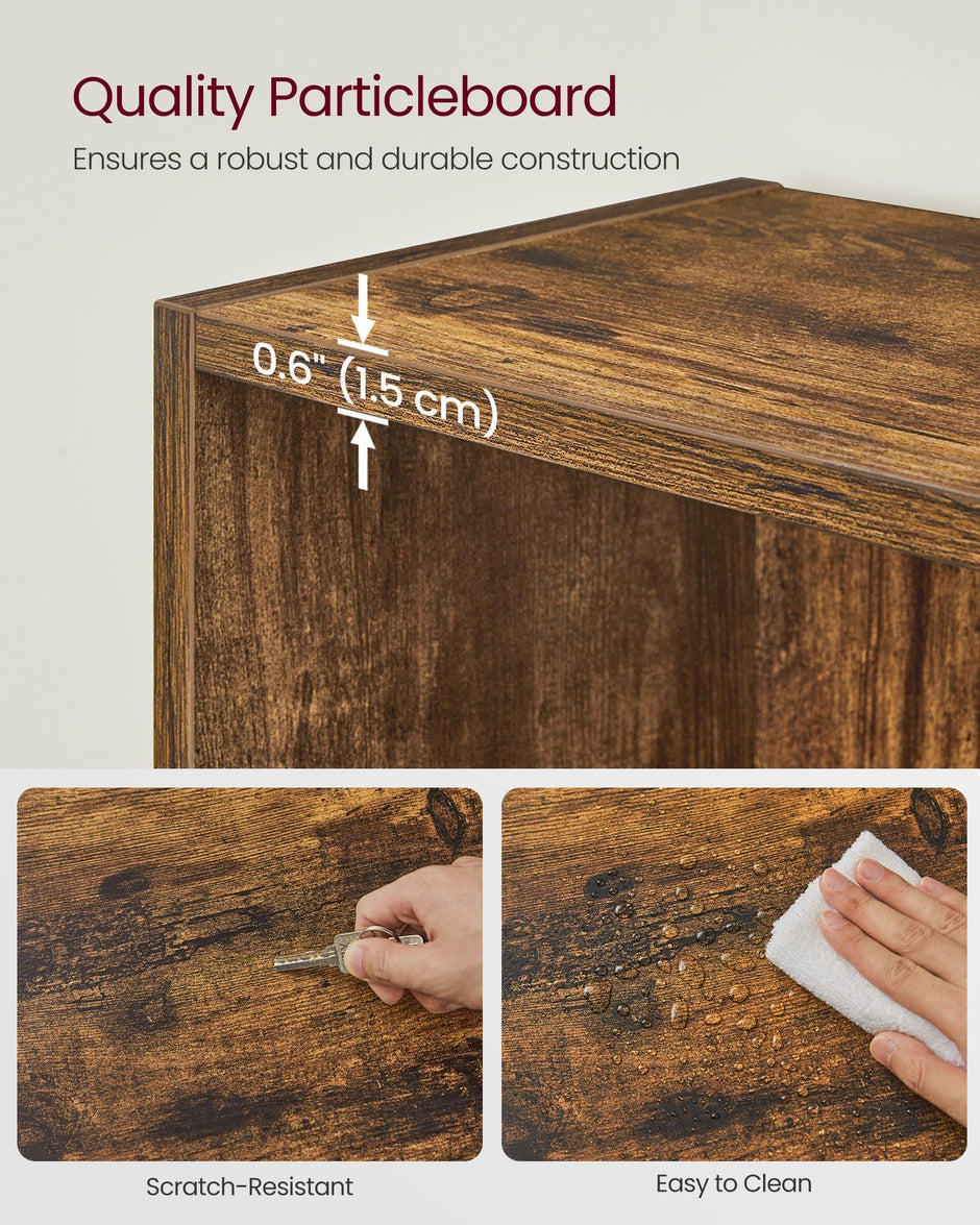 10-Cube Bookcase – Wood – Rustic Brown – Multi-Functional Storage Unit