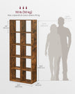 10-Cube Bookcase – Wood – Rustic Brown – Multi-Functional Storage Unit