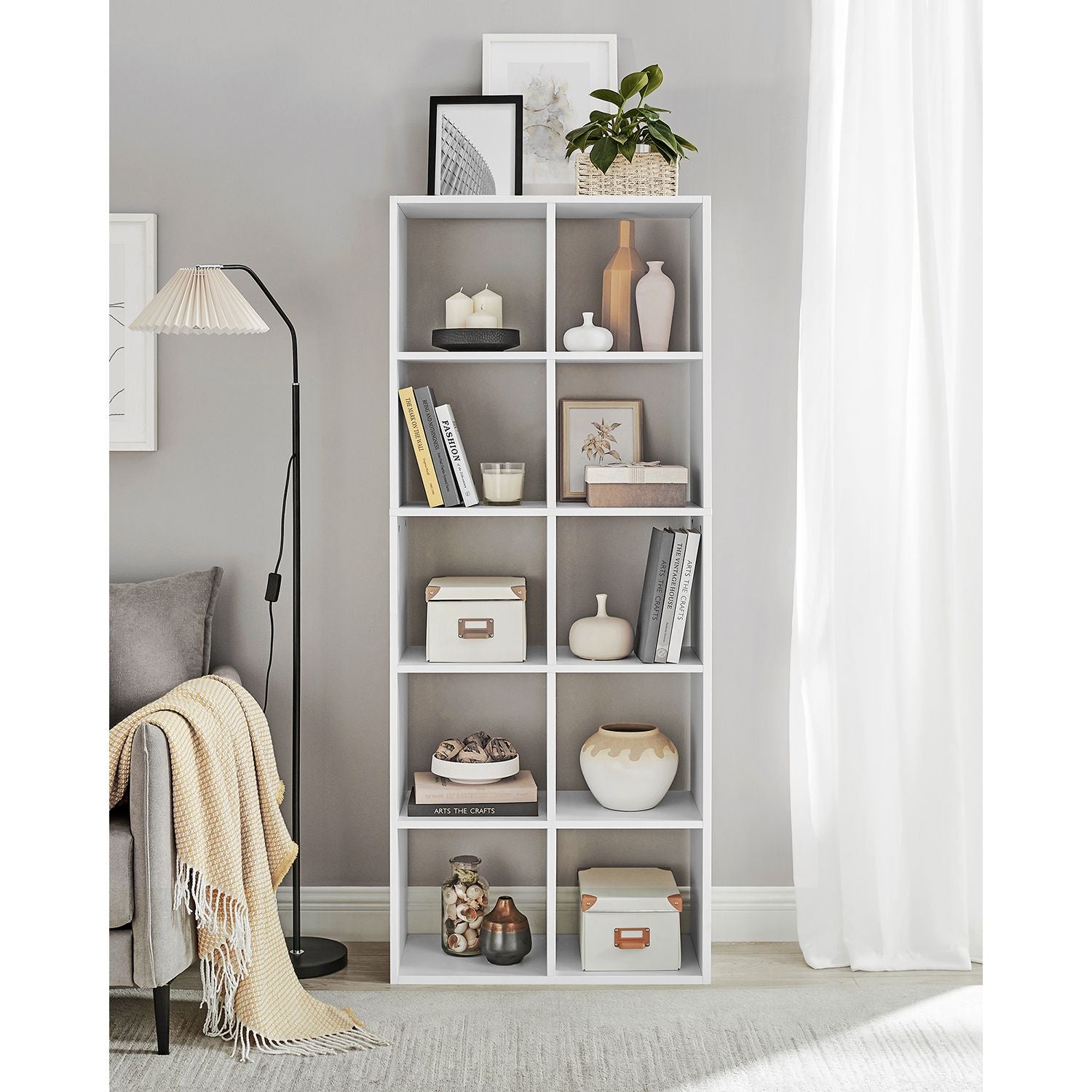10 Cube Storage Unit – Wood – Rustic Brown – Industrial Style Room Divider