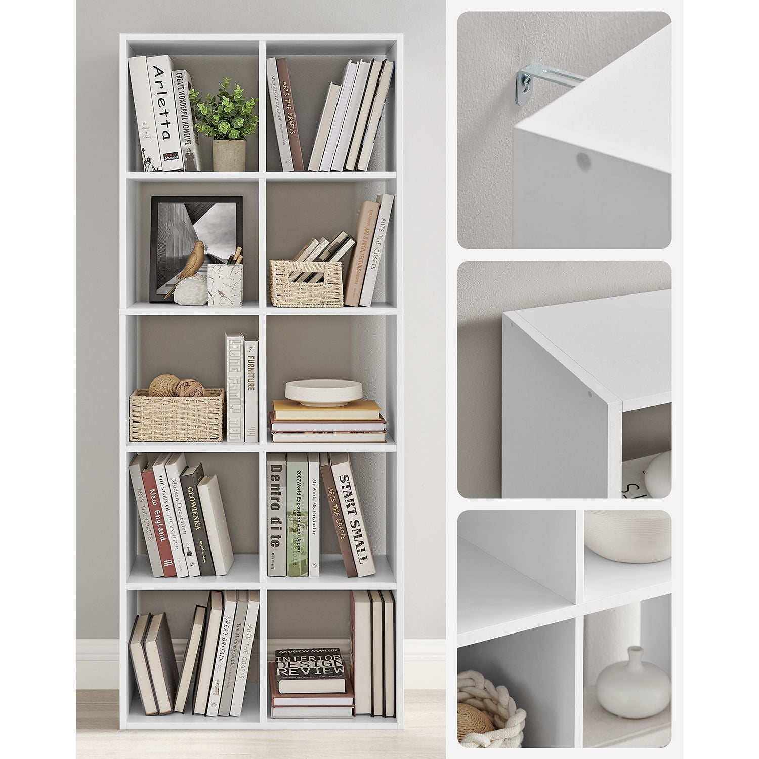 10 Cube Storage Unit – Wood – Rustic Brown – Industrial Style Room Divider