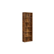 Industrial Bookcase – Wood – Rustic Brown – 6 Adjustable Shelves for Home Office and Children's Storage
