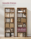 Industrial Bookcase – Wood – Rustic Brown – 6 Adjustable Shelves for Home Office and Children's Storage