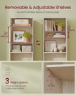 Bookcase – Wood – Natural Beige – 6-Tier Open Storage with Adjustable Shelves