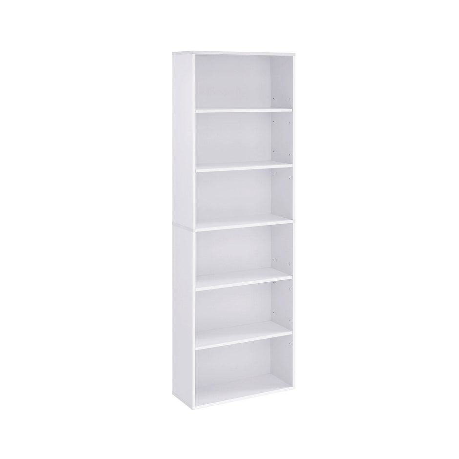 Bookcase – Wood – Cloud White – 6 Adjustable Shelves