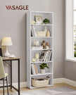 Bookcase – Wood – Cloud White – 6 Adjustable Shelves