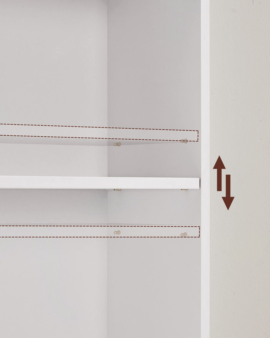 Bookcase – Wood – Cloud White – 6 Adjustable Shelves