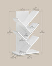 5-Tier Tree Bookshelf – Wooden Shelves – Cloud White – Space-Saving Corner Design