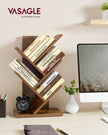 5-Tier Tree Bookshelf – Wooden – Rustic Brown – Space-Saving Floor Standing Design