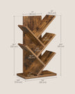 5-Tier Tree Bookshelf – Wooden – Rustic Brown – Space-Saving Floor Standing Design