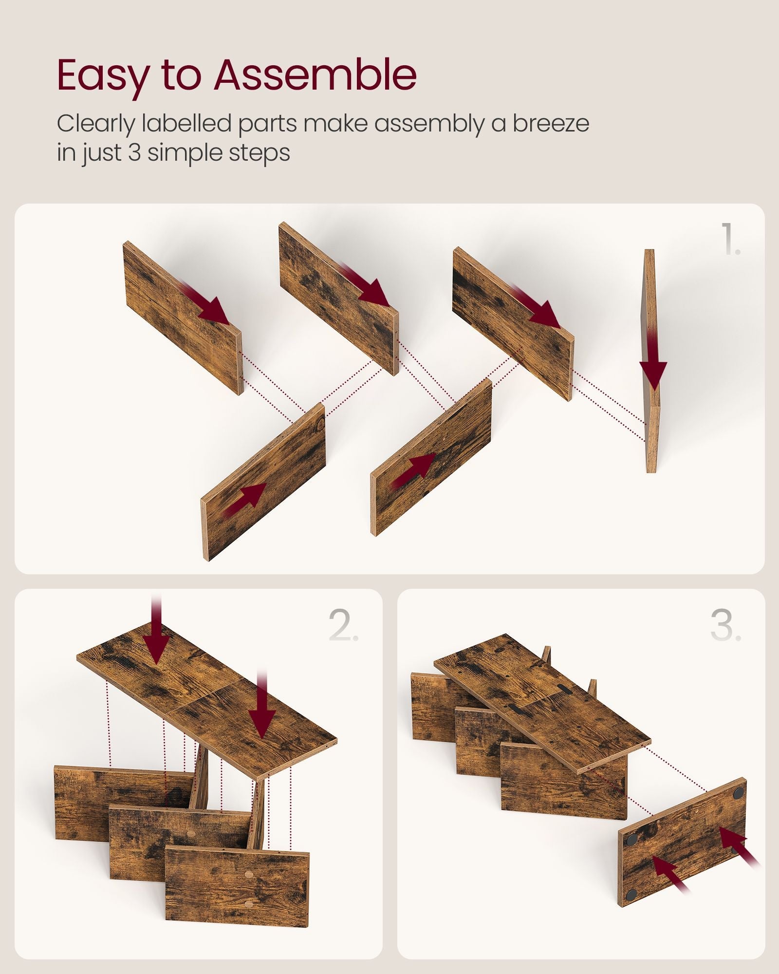 5-Tier Tree Bookshelf – Wooden – Rustic Brown – Space-Saving Floor Standing Design