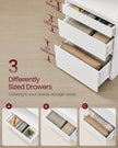 Bookshelf – Engineered Wood – Snow White – 3 Adjustable Shelves, 3 Drawers