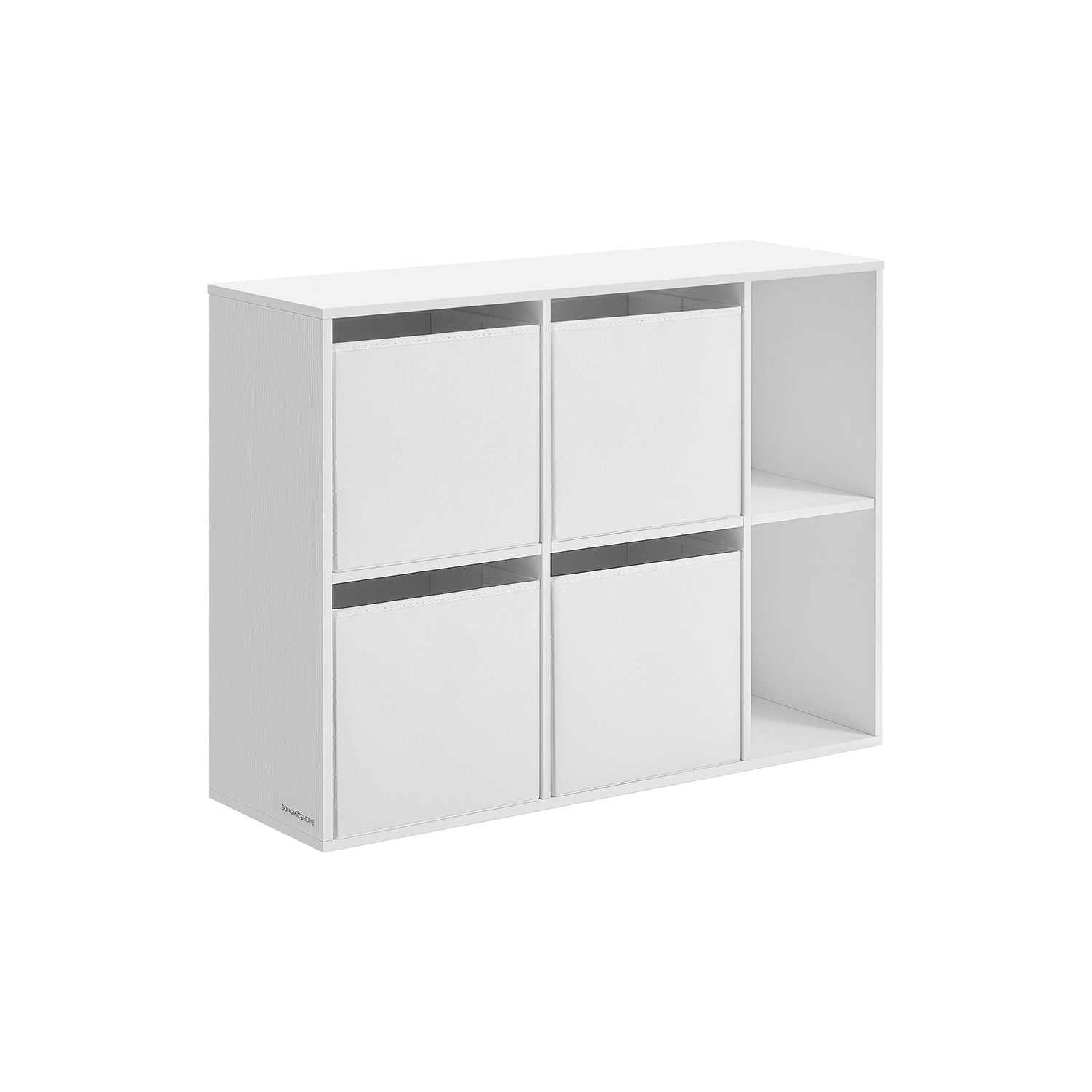 Bookshelf – Engineered Wood – Snow White – 3 Adjustable Shelves, 3 Drawers