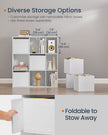 Bookshelf – Engineered Wood – Snow White – 6 Fabric Drawers – Toolless Assembly