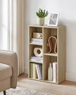 Wooden Bookcase – Oak – 5-Cube Design – Floor Standing Bookshelf