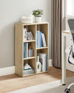 Wooden Bookcase – Oak – 5-Cube Design – Floor Standing Bookshelf