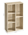 Wooden Bookcase – Oak – 5-Cube Design – Floor Standing Bookshelf