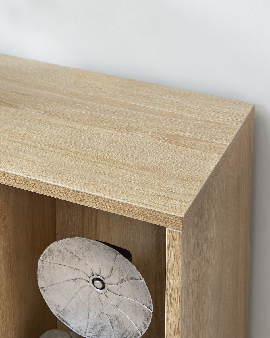 Wooden Bookcase – Oak – 5-Cube Design – Floor Standing Bookshelf