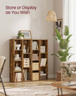 Bookshelf – Wooden – Rustic Brown – 7-Compartment Design for Home Office Storage