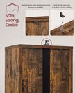 Tall Bookcase – Wooden – Rustic Brown – 6-Tier with Door