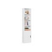 Tall Wooden Bookcase – Wood – Cloud White – 6-Tier with Door