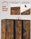 Tall Bookcase – Wooden – Rustic Brown – 6-Tier with Door