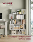 5-Tier Bookshelf – Wooden – Matte White – Open Compartments