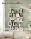 5-Tier Bookshelf – Wooden – Matte White – Open Compartments