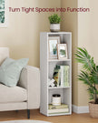3-Tier Bookshelf – Wood – Rustic Brown – Open Compartments