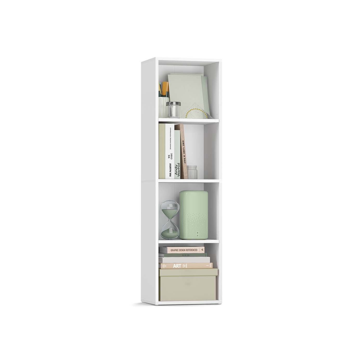 4-Tier Cube Bookshelf – Engineered Wood – Rustic Brown – Open Shelves for Versatile Display and Storage