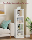 4-Tier Cube Bookshelf – Engineered Wood – Rustic Brown – Open Shelves for Versatile Display and Storage