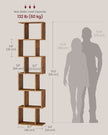 Bookshelf – Engineered Wood – Rustic Brown – 6-Tier Room Divider with Cube Shelves