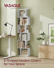 Bookshelf – Engineered Wood – Rustic Brown – 6-Tier Room Divider with Cube Shelves