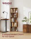 Bookshelf – Engineered Wood – Rustic Brown – 6-Tier Room Divider with Cube Shelves