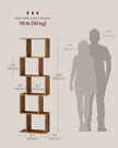 Bookshelf – Engineered Wood – Rustic Brown – 6-Tier Room Divider with Cube Shelves