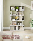 Bookshelf – Engineered Wood – Rustic Brown – 6-Tier Room Divider with Cube Shelves