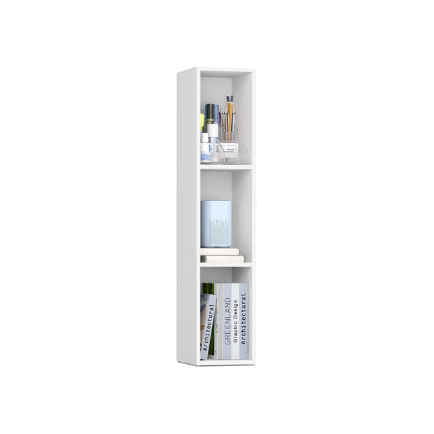 3-Tier Bookshelf – Wood – Rustic Brown – Open Compartments